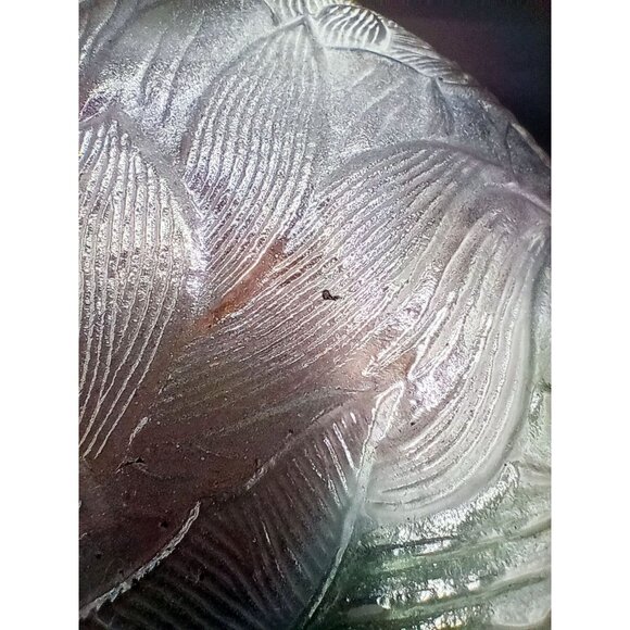 Kig Malaysia Pressed Glass Large Bowl Embossed Pink Flower Salad Fruit Vintage - Picture 7 of 15